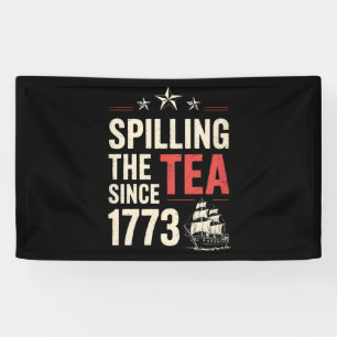 1773年から紅茶を溢す7月4日の愛国心 横断幕