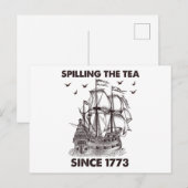 1773年から茶をこぼしてきた愛国的な7月4日 ポストカード (正面/裏面)