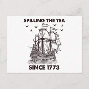 1773年から茶をこぼしてきた愛国的な7月4日 ポストカード