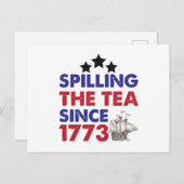 1773年から茶をこぼしてきた愛国的な7月4日 ポストカード (正面/裏面)