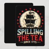 1773年から茶をこぼしてきた 4th Of July アメリカン ヴィンテージ 招待状 (正面/裏面)