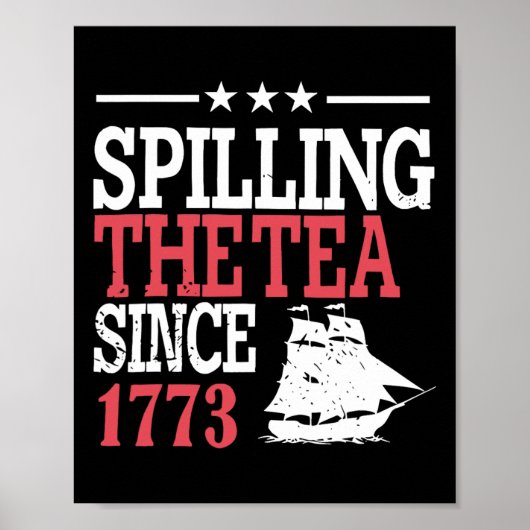 1773年から7月4日にお茶を注ぐ ポスター (正面)