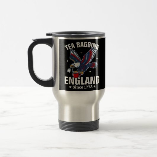 1773年から7月4日まで英国で茶を飲む トラベルマグ (左)