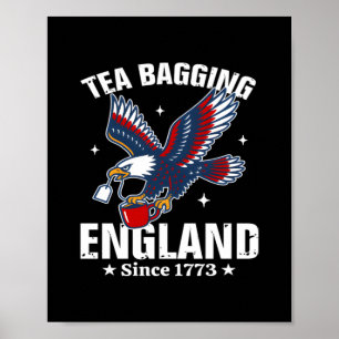 1773年から7月4日まで英国で茶を飲む ポスター