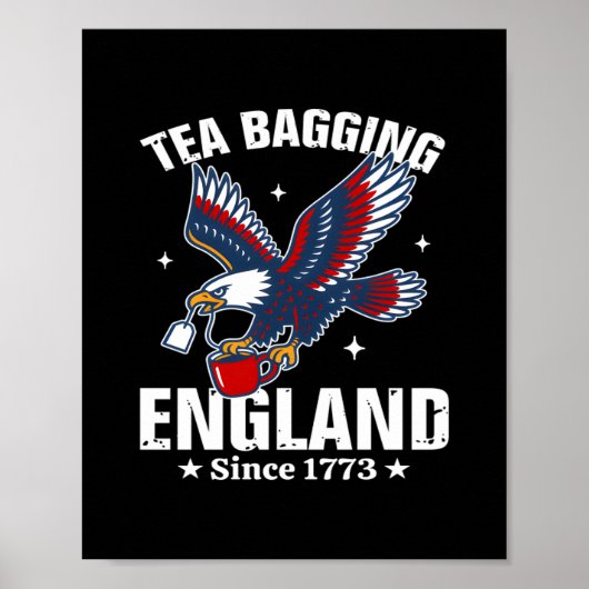 1773年から7月4日まで英国で茶を飲む ポスター (正面)
