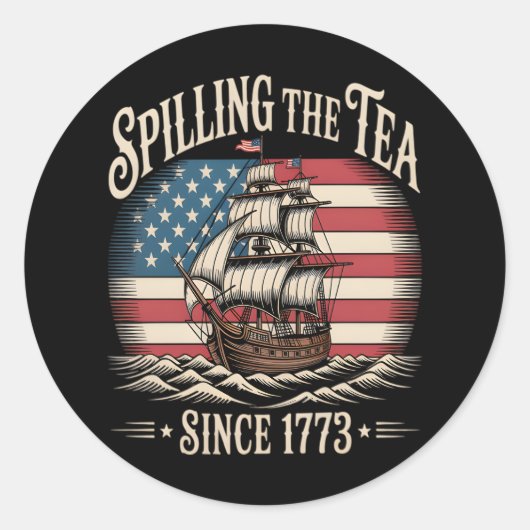 1773年のミーム以来のお茶のスピおもしろいリング ラウンドシール (正面)