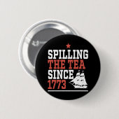 1773年のミーム以来のお茶のスピおもしろいリング 缶バッジ (正面&裏面)