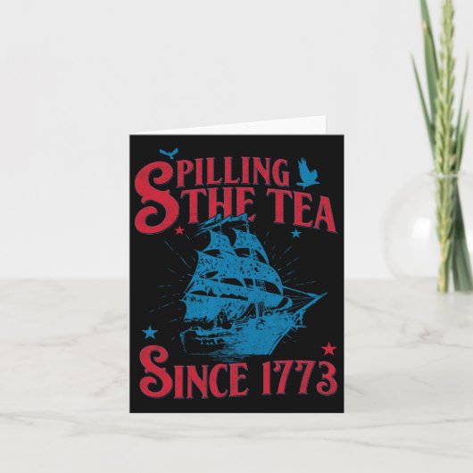 1773年の歴史Te以来、7月4日にお茶を注いだ カード (正面)