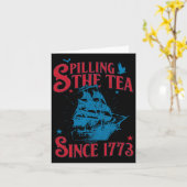 1773年の歴史Te以来、7月4日にお茶を注いだ カード (黄色い花)