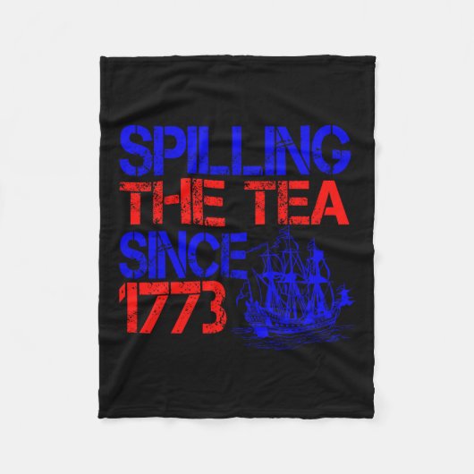 1773年の7月4日以来4番目のお茶 フリースブランケット (正面)