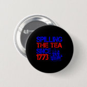 1773年の7月4日以来4番目のお茶 缶バッジ (正面&裏面)