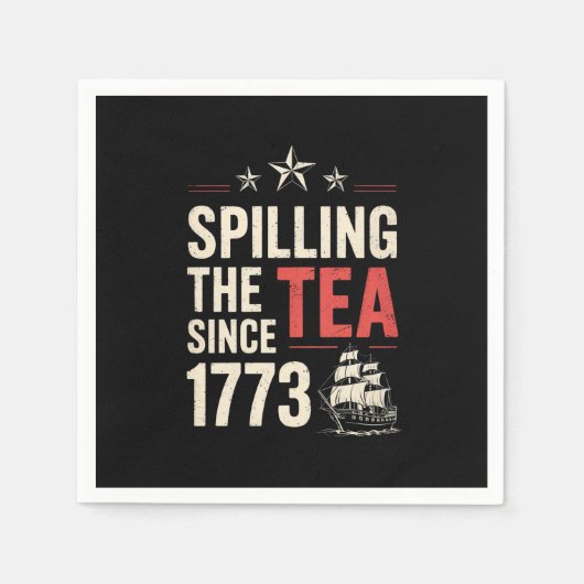 1773年以来紅茶を溢す7月4日の愛国心  スタンダードカクテルナプキン (正面)