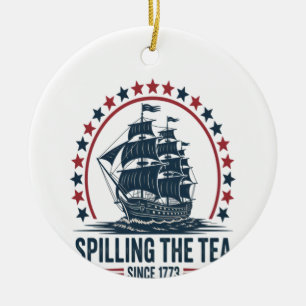 1773年4月4日から7月4日までにお茶を注いだ セラミックオーナメント