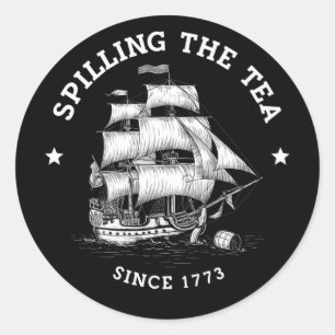 1773年7月4日からおもしろいお茶を注ぐ ラウンドシール