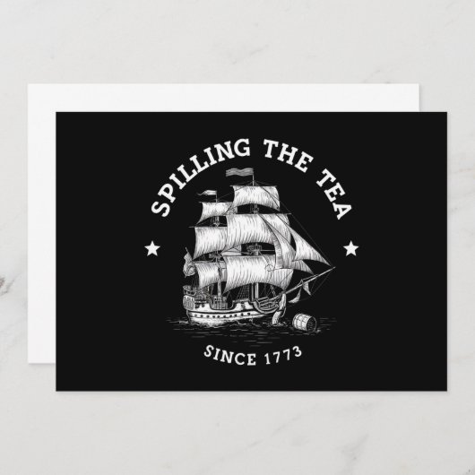 1773年7月4日からおもしろいお茶を注ぐ 招待状 (正面/裏面)