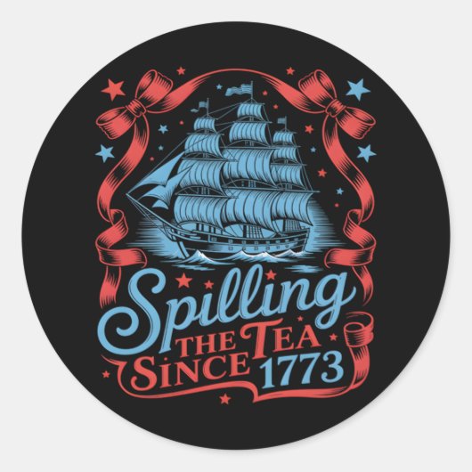 1773年7月4日からコケットでお茶を出す ラウンドシール (正面)
