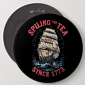 1773年7月4日から紅茶をこぼすこと 缶バッジ (正面&裏面)