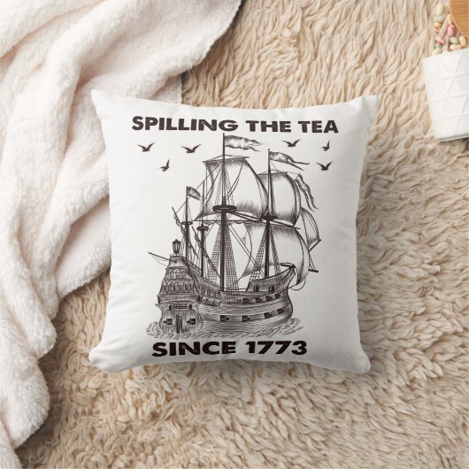 1773年7月4日から茶をこぼすこと クッション (ブランケット)