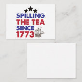 1773年7月4日から茶をこぼすこと ノートカード (正面/裏面)
