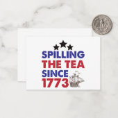 1773年7月4日から茶をこぼすこと ノートカード (正面/裏面インサイチュ)