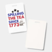 1773年7月4日から茶をこぼすこと バッジ (正面＆裏面)