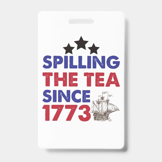 1773年7月4日から茶をこぼすこと バッジ (正面)