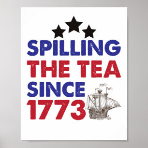 1773年7月4日から茶をこぼすこと ポスター