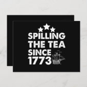 1773年7月4日から茶をこぼすこと ポストカード (正面/裏面)