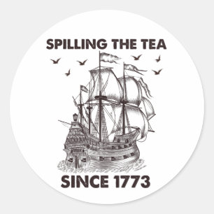 1773年7月4日から茶をこぼすこと ラウンドシール