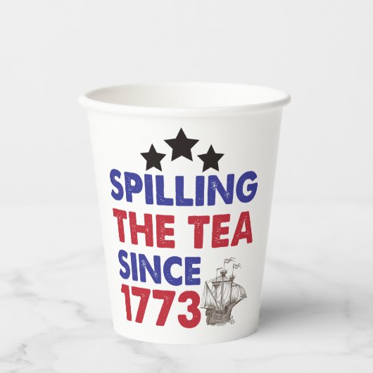 1773年7月4日から茶をこぼすこと 紙コップ (正面)