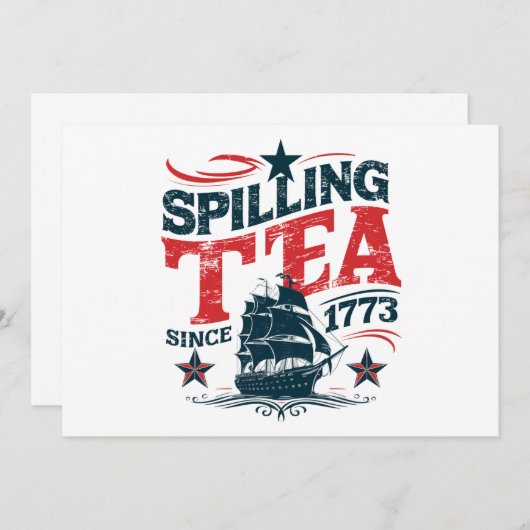 1773年7月4日のファンイ以来のお茶をこぼすこと 招待状 (正面/裏面)