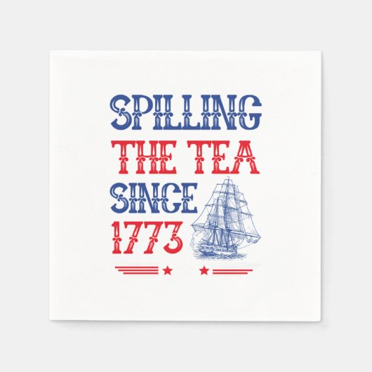 1773年7月4日のヴィンテージ スタンダードカクテルナプキン (正面)