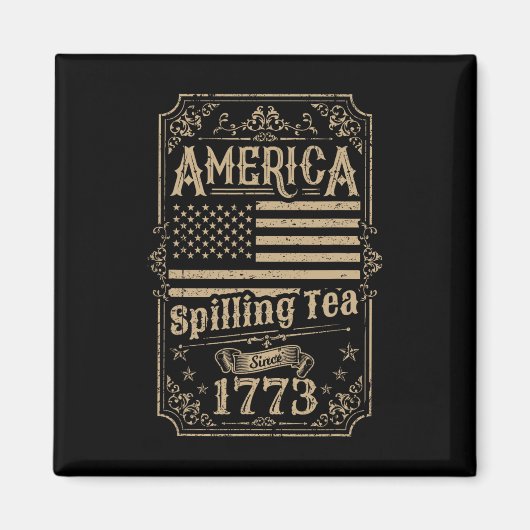 1773年7月4日の贈答品から作られたお茶 マグネット (正面)