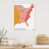 1775年の北米東部地図 ポスター (キッチン)