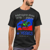1775–2026 真夜中の騎行 • アメリカ建国250年記念 Tシャツ (正面)