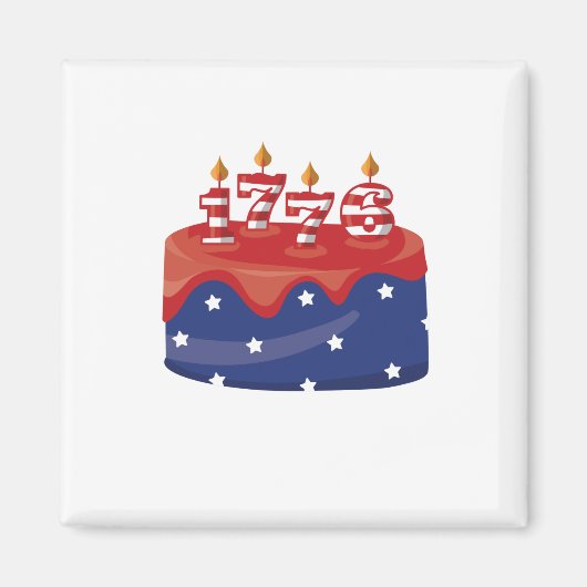 1776お誕生日ケーキ マグネット (正面)