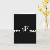 1776から2026年 アメリカ愛国者 鳥 フラッグ 250周年 カード (黄色い花)