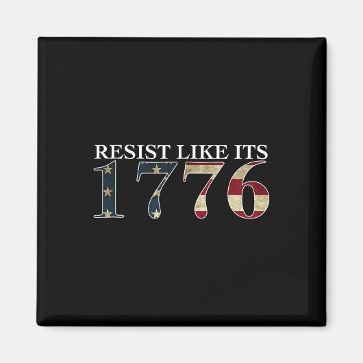 1776のような抵抗 – 真の愛国者 – ヴィンテージGif マグネット (正面)