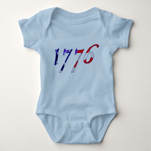 1776の星及びストライプなベビーのonsie ベビーボディスーツ (正面)
