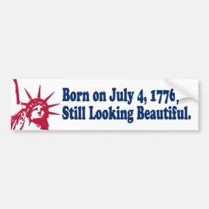 1776の7月4日、バンパーステッカーで生まれて下さい バンパーステッカー