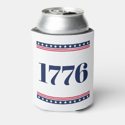 1776アメリカーナデザインの星条旗 缶クーラー (缶裏面)