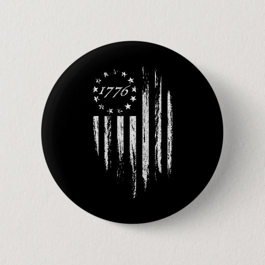 1776アメリカ国旗ベッツィロス13星アメリカ4位 缶バッジ (正面)