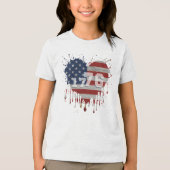 1776アメリカ国旗 トライブレンドＴシャツ (正面)