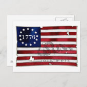 1776アメリカ国旗 ポストカード (正面/裏面)