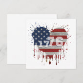 1776アメリカ国旗 招待状 (正面/裏面)