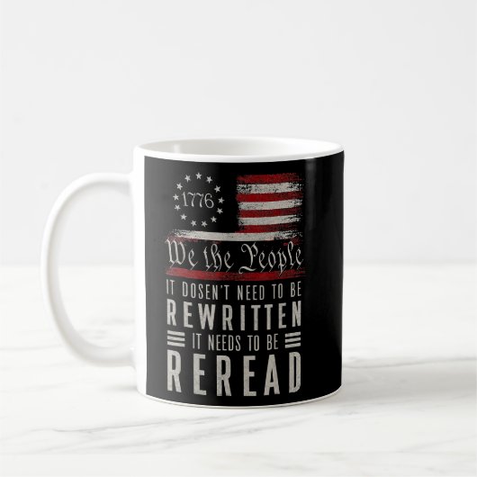 1776アメリカ国旗We The People It Need To Be Re コーヒーマグカップ (左)