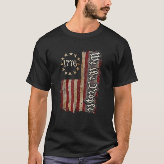 1776アメリカ国旗We The People Usa Th Of July V Tシャツ (正面)
