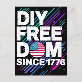 1776インチ文字ベースのデザイン以来のDIYの自由 ポストカード