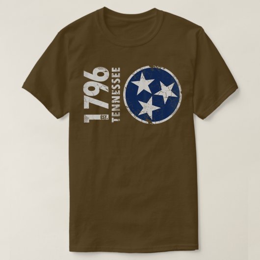 1776テネシー州旗レトロフェード Tシャツ (デザイン正面)
