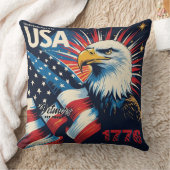 1776パーソナライズされた年アメリカ独立記念日 クッション (ブランケット)